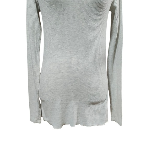 Spiritual Gangster Womens Beige Ribbed Knit Long Sleeve Hoodie Thumbholes - Picture 5 of 15